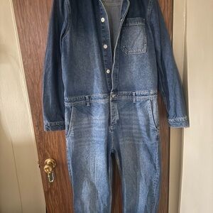 Topman Classic Blue Denim Jumpsuit